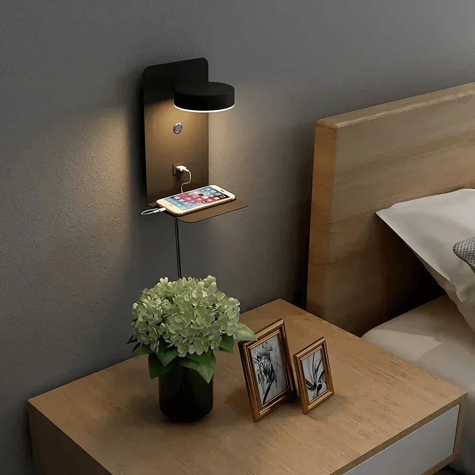 Lampe de chevet multifonction avec chargeur sans fil intégré